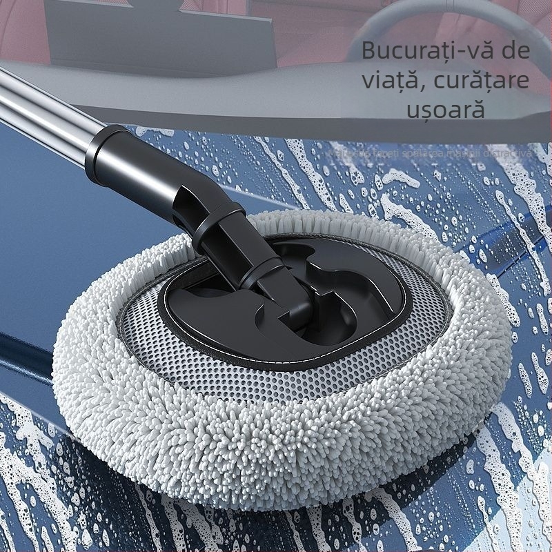 Mop retractabil pentru mașină, din chenille moale, curățare auto delicată