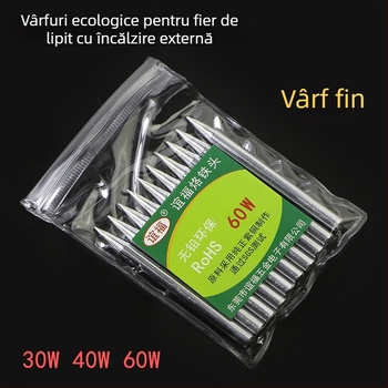 Vârf fin pentru lipit, 30W/40W/60W, tip încălzire externă