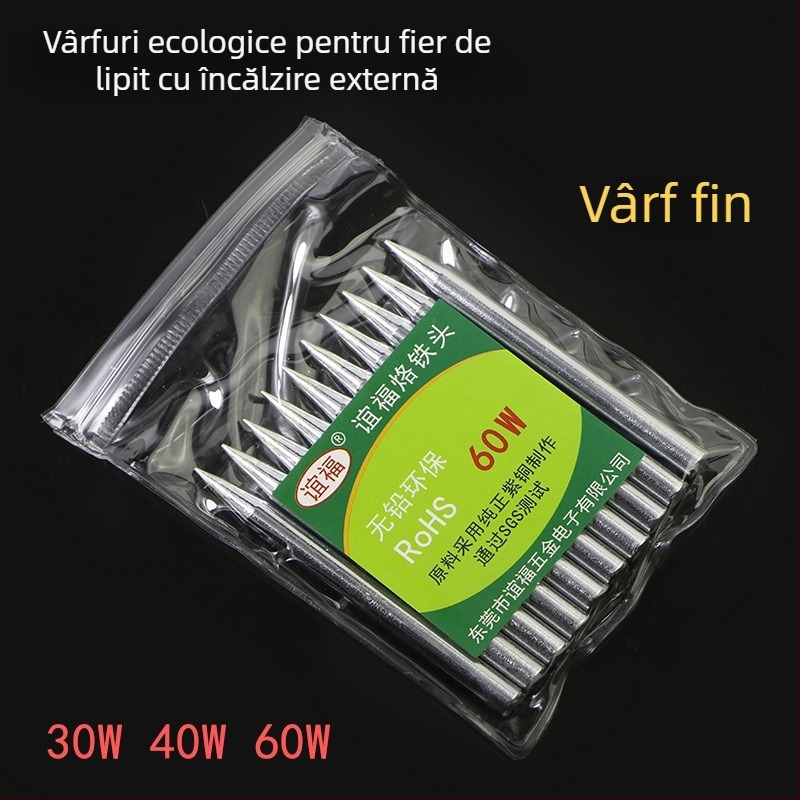 Vârf fin pentru lipit, 30W/40W/60W, tip încălzire externă