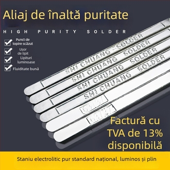 Bară de lipit fără plumb, înaltă puritate, pentru lipire prin valuri, lingou de staniu pur, cu punct de topire scăzut, bloc de lipit pentru electronice