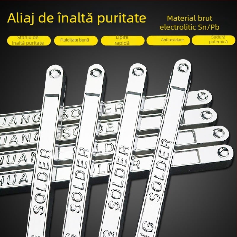 Bară de lipit fără plumb, înaltă puritate, pentru lipire prin valuri, lingou de staniu pur, cu punct de topire scăzut, bloc de lipit pentru electronice