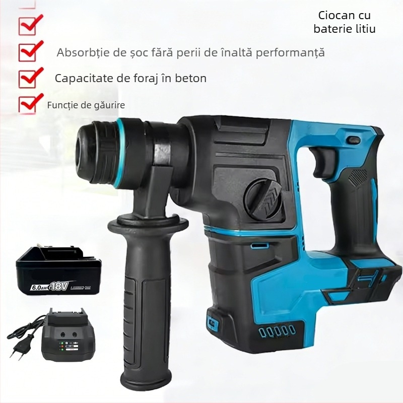 DH171 ciocan electric cu baterie litiu – bormașină cu impact, multifuncțională pentru beton