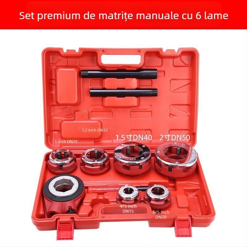 Mașină manuală de filetare pentru țevi galvanizate tip 62, unealtă de filetare, clește pentru filet exterior la conducte de apă