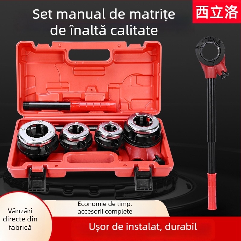 Mașină manuală de filetare pentru țevi galvanizate tip 62, unealtă de filetare, clește pentru filet exterior la conducte de apă