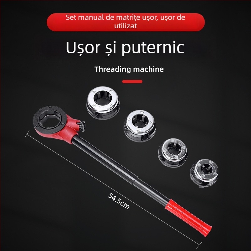 Mașină manuală de filetare pentru țevi galvanizate tip 62, unealtă de filetare, clește pentru filet exterior la conducte de apă