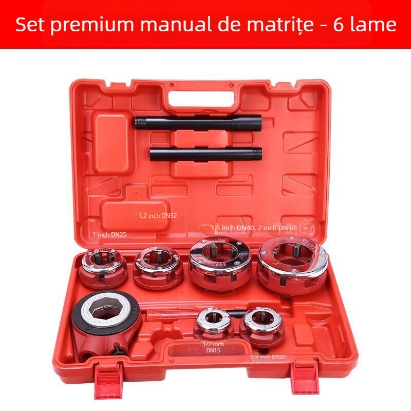 Mașină manuală de filetare pentru țevi galvanizate tip 62, unealtă de filetare, clește pentru filet exterior la conducte de apă