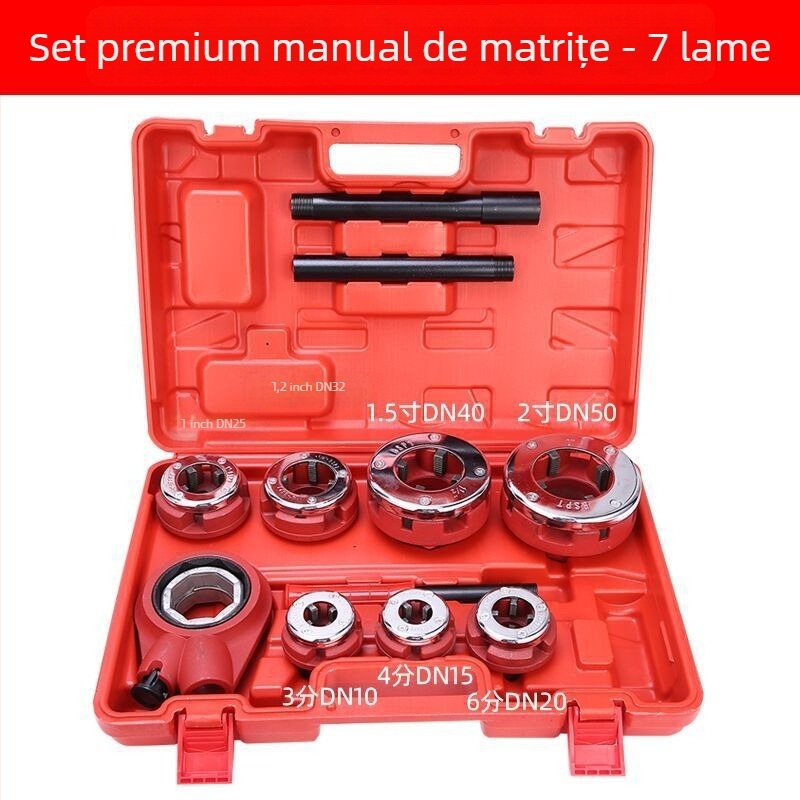Mașină manuală de filetare pentru țevi galvanizate tip 62, unealtă de filetare, clește pentru filet exterior la conducte de apă