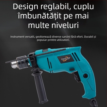 Set de bormașine cu impact și bormașină tip pistol — dual-use, viteză variabilă, înainte/înapoi, ciocan pentru găuri în pereți, bormașină de mână
