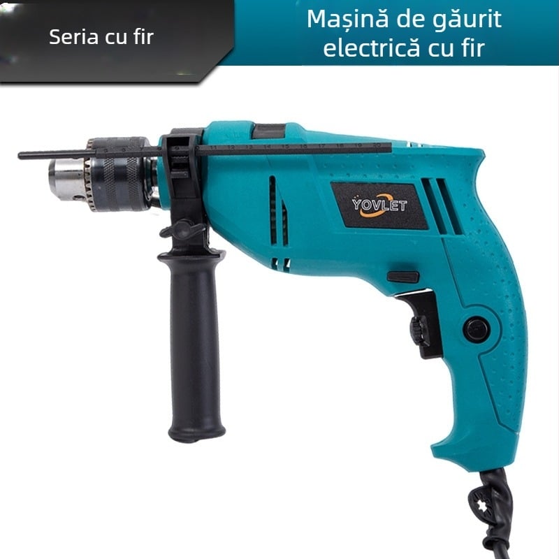Set de bormașine cu impact și bormașină tip pistol — dual-use, viteză variabilă, înainte/înapoi, ciocan pentru găuri în pereți, bormașină de mână