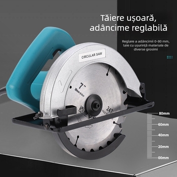 Mu Lan ferăstrău circular pentru lemn, 7 inch, brushless, portabil, utilizare cu o singură mână