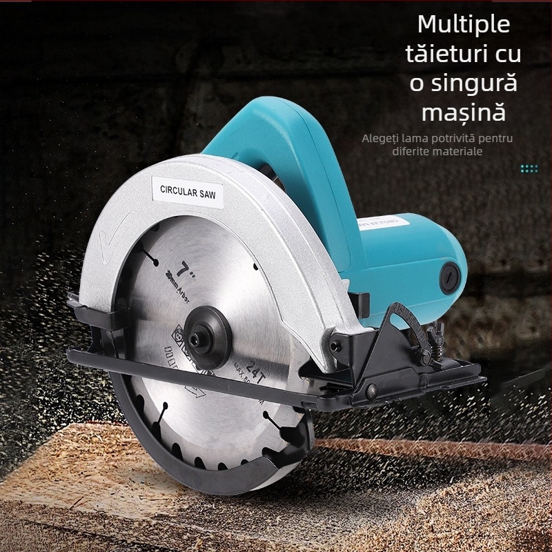 Mu Lan ferăstrău circular pentru lemn, 7 inch, brushless, portabil, utilizare cu o singură mână