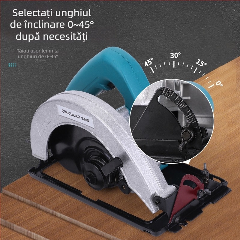 Mu Lan ferăstrău circular pentru lemn, 7 inch, brushless, portabil, utilizare cu o singură mână