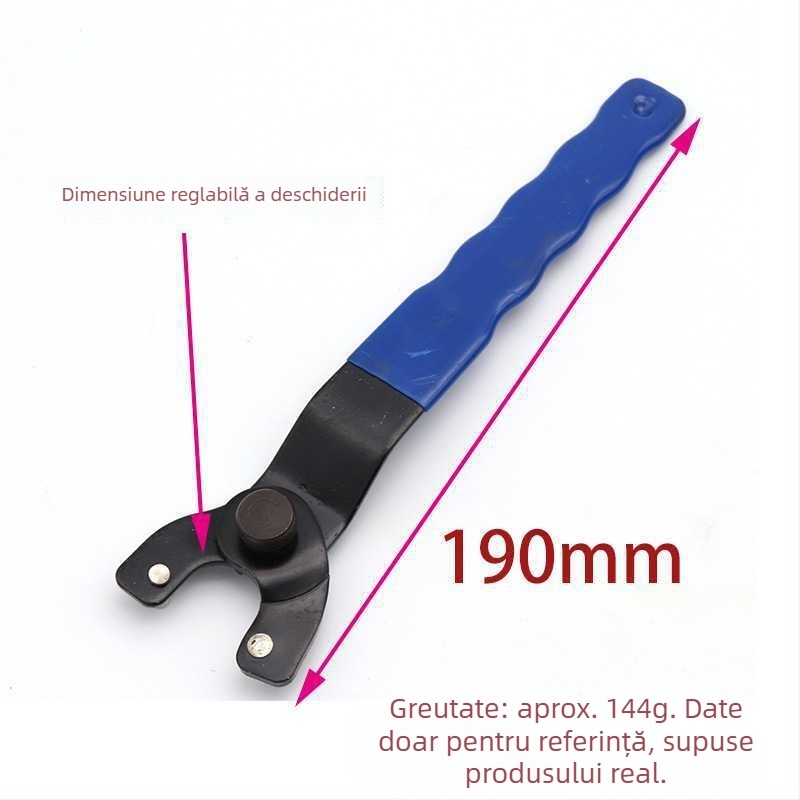 Set de chei pentru polizor unghiular, cheie reglabilă și accesorii de tăiere