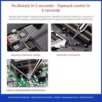 Stație de lipire T12D+ cu temperatură reglabilă pentru repararea telefoanelor mobile – kit DIY