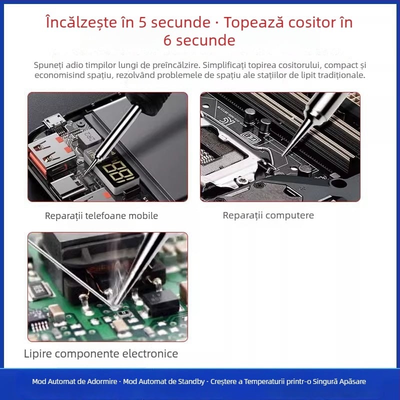 Stație de lipire T12D+ cu temperatură reglabilă pentru repararea telefoanelor mobile – kit DIY