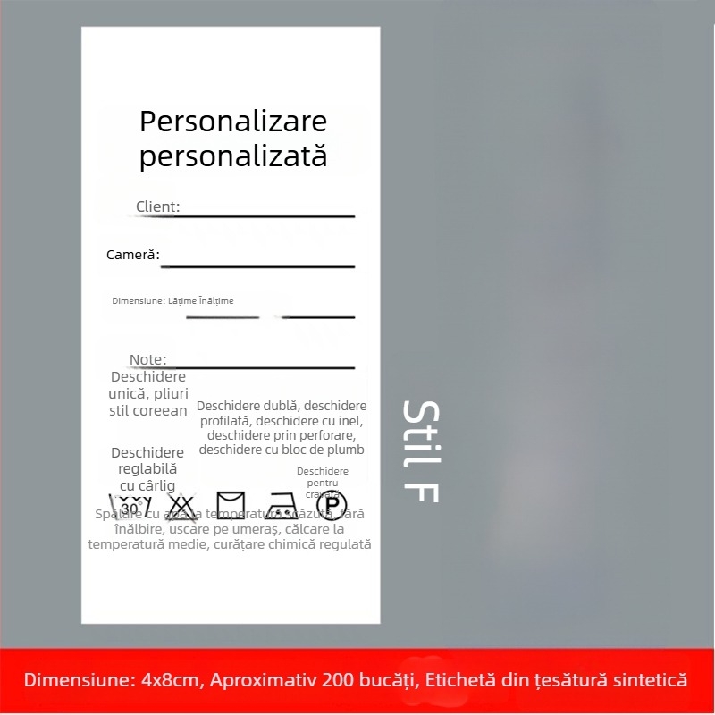 Etichetă din nylon pentru perdele lavabile