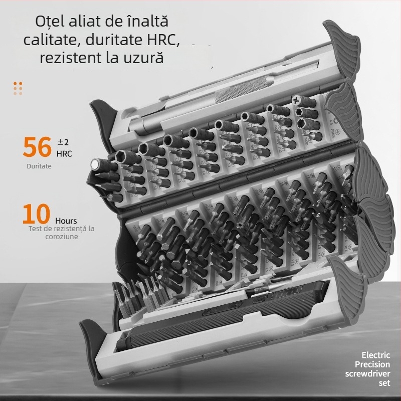 Set de 127 piese pentru demontare și reparații, șurubelniță electrică de precizie multifuncțională, set în stil carte