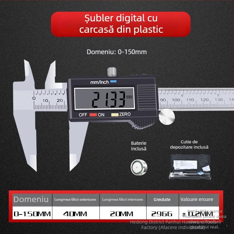 Caliper digital de înaltă precizie pentru măsurarea bijuteriilor și a pietrelor prețioase, caliper din fibră de carbon cu 150 citiri exacte