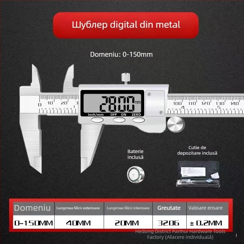 Caliper digital de înaltă precizie pentru măsurarea bijuteriilor și a pietrelor prețioase, caliper din fibră de carbon cu 150 citiri exacte