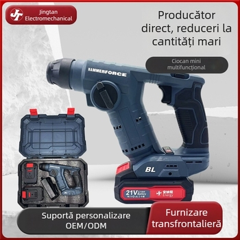 Ciocan rotopercutor fără fir, cu baterie litiu, mini, compact pentru uz casnic, găurire în beton