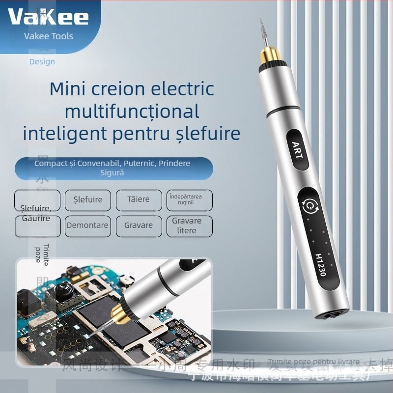Vakee mini șlefuitor pentru reparații electronice, gravură și lustruire, șlefuire a cipurilor și tăiere