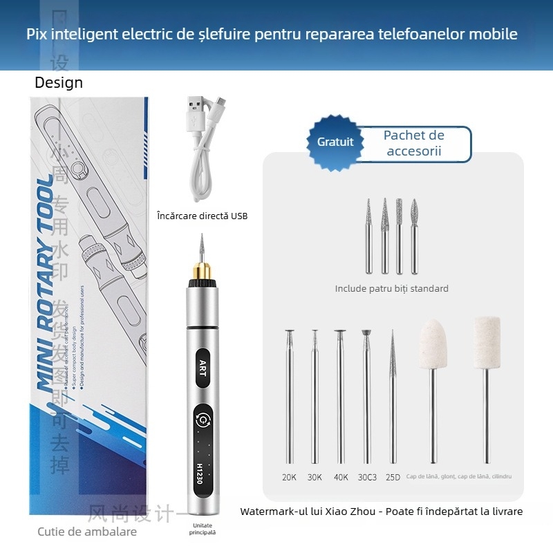 Vakee mini șlefuitor pentru reparații electronice, gravură și lustruire, șlefuire a cipurilor și tăiere