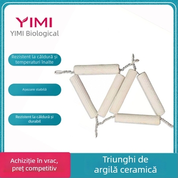 Triunghi ceramic din lut cu capac, crucibil porțelan rezistent la temperaturi înalte, clește pentru cruciblă, 65–75 mm, echipament de laborator