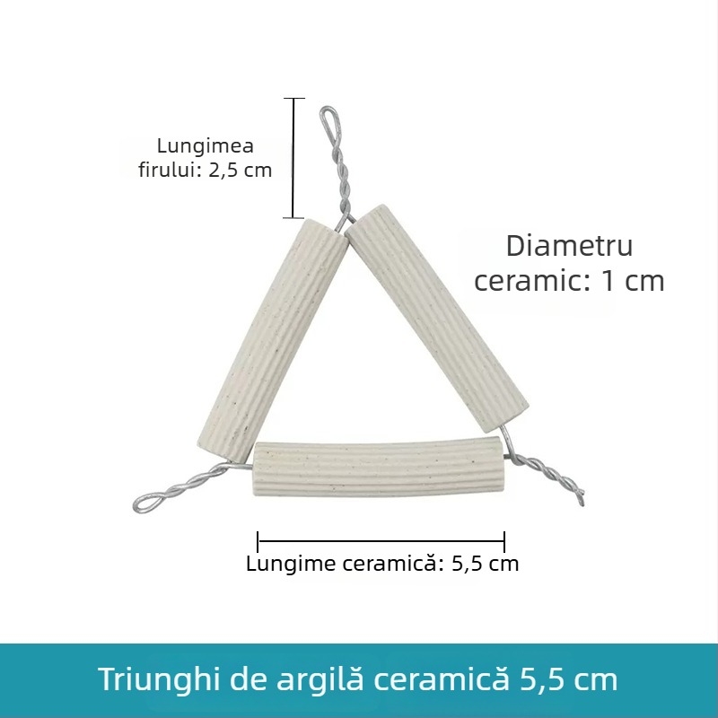 Triunghi ceramic din lut cu capac, crucibil porțelan rezistent la temperaturi înalte, clește pentru cruciblă, 65–75 mm, echipament de laborator