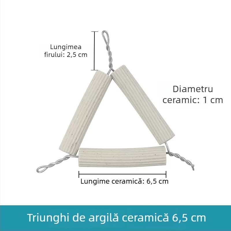 Triunghi ceramic din lut cu capac, crucibil porțelan rezistent la temperaturi înalte, clește pentru cruciblă, 65–75 mm, echipament de laborator