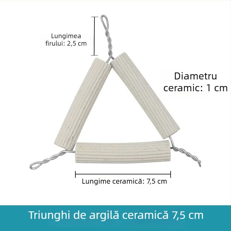 Triunghi ceramic din lut cu capac, crucibil porțelan rezistent la temperaturi înalte, clește pentru cruciblă, 65–75 mm, echipament de laborator