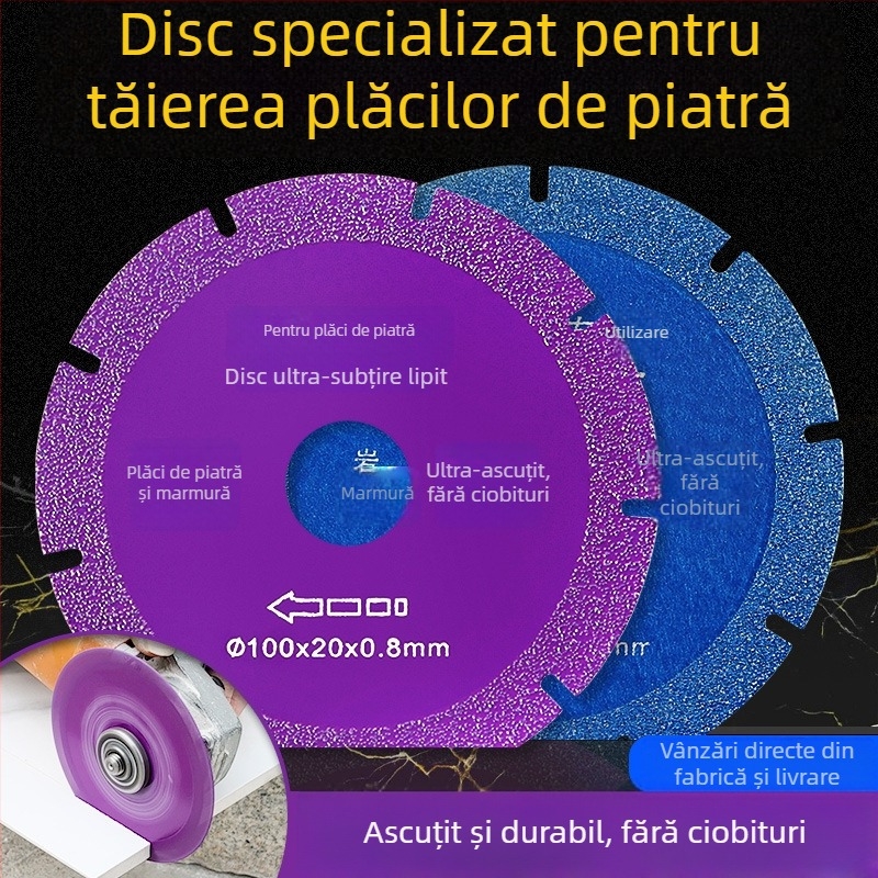 Disc de tăiere compozit, cu eficiență înaltă, pentru plăci din rocă și plăci ceramice, tăiere uscată — pentru poliză unghiulară, durabil, protecția marginilor