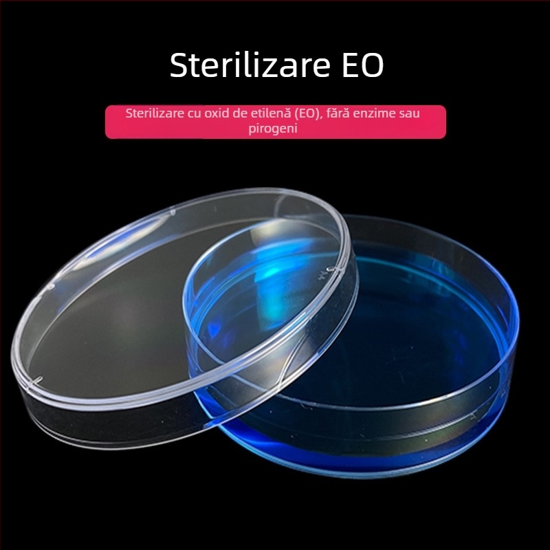 Plăci Petri din plastic, de unică folosință, diametre 60 mm și 90 mm, îngroșate, steril cu capac, rotunde și pătrate, model 3555