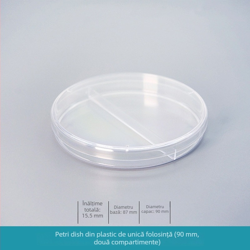Plăci Petri din plastic, de unică folosință, diametre 60 mm și 90 mm, îngroșate, steril cu capac, rotunde și pătrate, model 3555