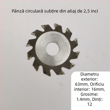 Lama de ferăstrău din aliaj HSS, diametru 2.5 inchi (63 mm), segment diamantat și disc abraziv din rășină — lamă de tăiere multifuncțională
