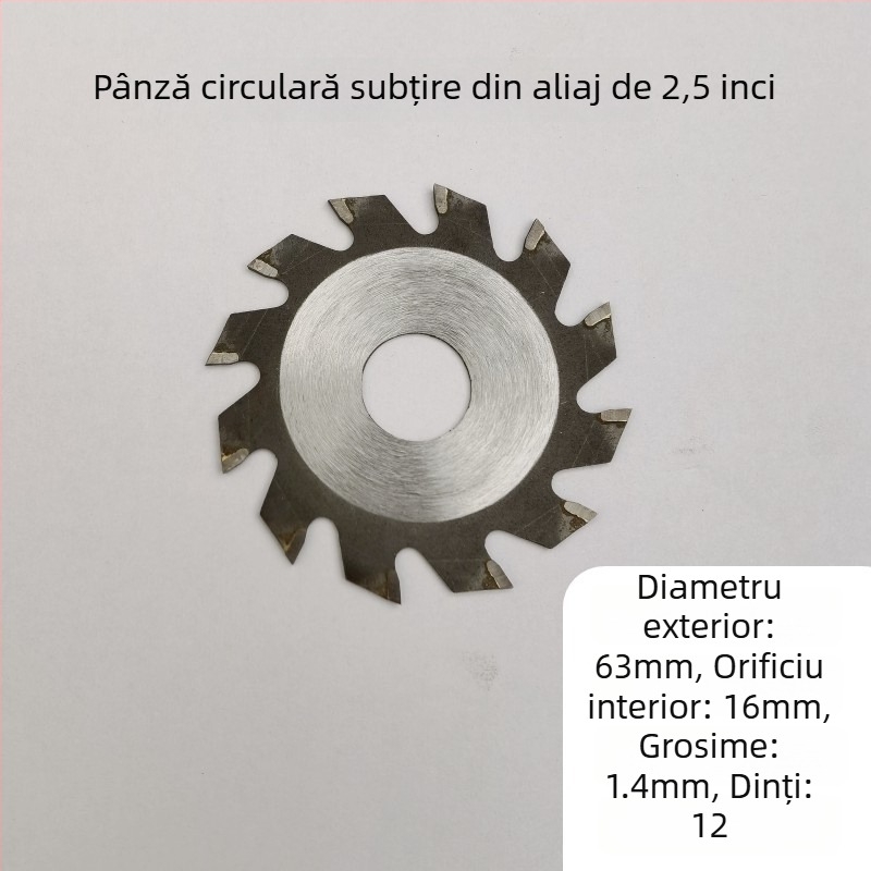 Lama de ferăstrău din aliaj HSS, diametru 2.5 inchi (63 mm), segment diamantat și disc abraziv din rășină — lamă de tăiere multifuncțională