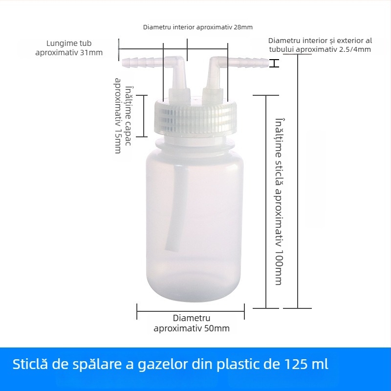 Dispozitiv de spălare a gazelor din policarbonat cu recipient de colectare a gazelor, 125/250/500/1000 ml