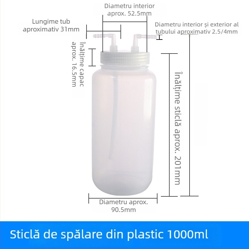 Dispozitiv de spălare a gazelor din policarbonat cu recipient de colectare a gazelor, 125/250/500/1000 ml