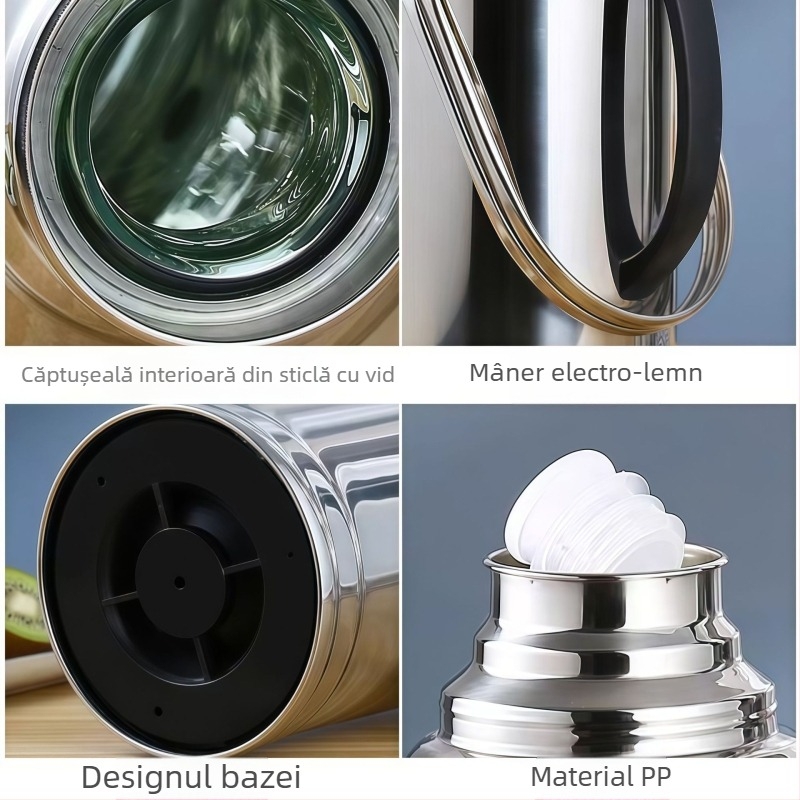 Ceainic termos din oțel inoxidabil, uz casnic, cu capacitate mare