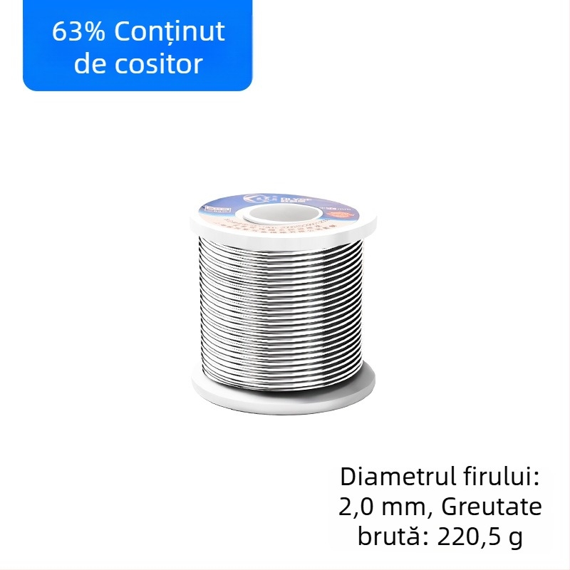Sârmă de lipit cu nucleu de rosin, diametru 1,0/2,0 mm, activitate înaltă