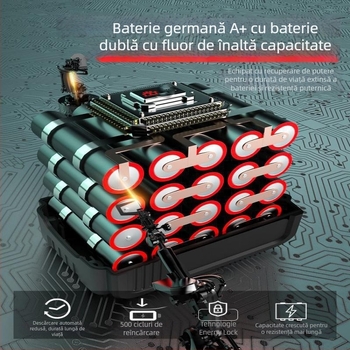 Cheie electrică fără cablu, multifuncțională, cu cuplu mare, baterie litiu reîncărcabilă, pentru uz casnic și lucru pe schelă.