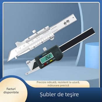 Riglă de măsurare a faselor din oțel inoxidabil, cu vernier, pentru măsurători precise la 30°, 45° și 60°