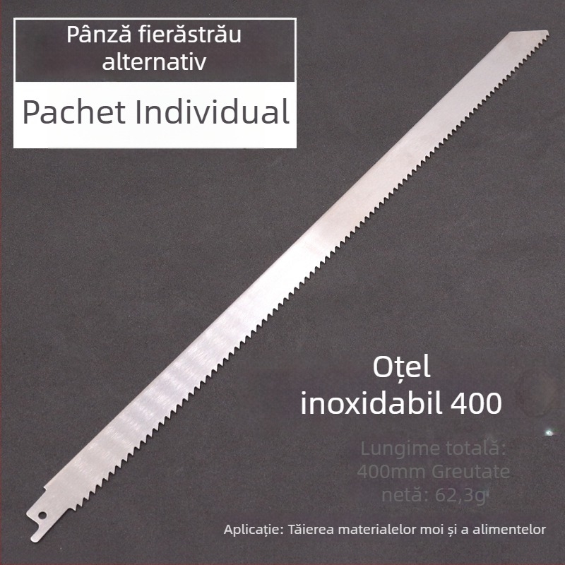 Lama de fierăstrău sabie pentru lemn, lungimi 400/500/580 mm, dinți de la gros la fin.