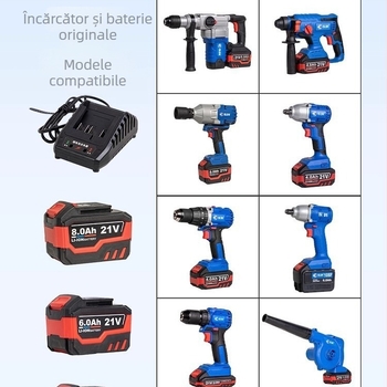 Dongke Încărcător pentru baterii Li‑ion 88F108F pentru unelte electrice: polizor unghiular (Angle Grinder), ciocan cu percuție (Hammer Drill), ferăstrău circular (Circular Saw), cheie cu impact (Impact Wrench) — încărcare rapidă