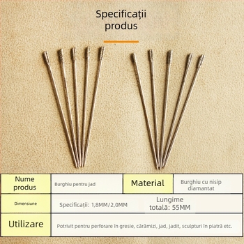Burghiu special pentru plăci ceramice, reparații plăci goale, granulație diamantată 2 mm și 1,8 mm