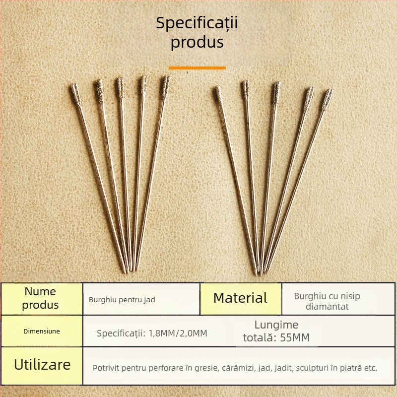 Burghiu special pentru plăci ceramice, reparații plăci goale, granulație diamantată 2 mm și 1,8 mm