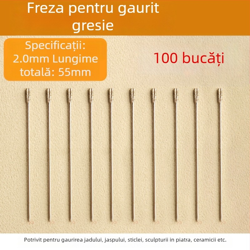 Burghiu special pentru plăci ceramice, reparații plăci goale, granulație diamantată 2 mm și 1,8 mm