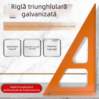 Riglă triunghi Bakelit pentru tâmplărie, precizie înaltă la unghiuri și la pătrate, placă triunghiulară mare