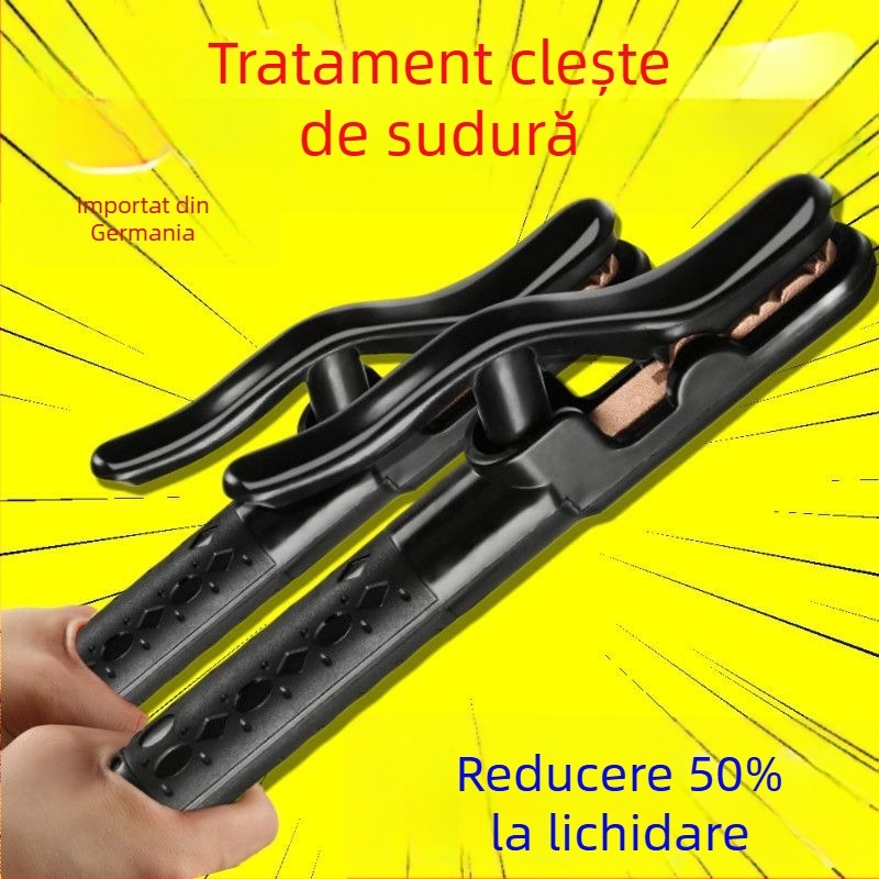 Clește de sudură cu arc Black Diamond, mâner îngroșat, rezistent la 800°C, cu cupru pur, putere mare 1000, încălzire forjată