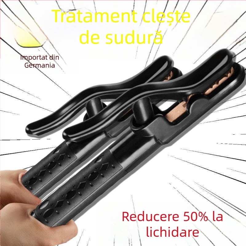 Clește de sudură cu arc Black Diamond, mâner îngroșat, rezistent la 800°C, cu cupru pur, putere mare 1000, încălzire forjată