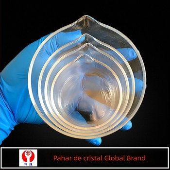 Farfurie de cristal pentru cristalizare, diametrele 60/70/80/100 mm, gură îngroșată, rotundă, fund plat, pentru laborator biologic.